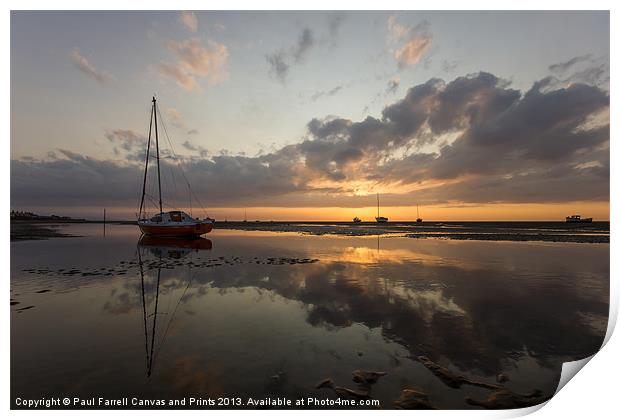 Meols reflections Print by Paul Farrell Photography