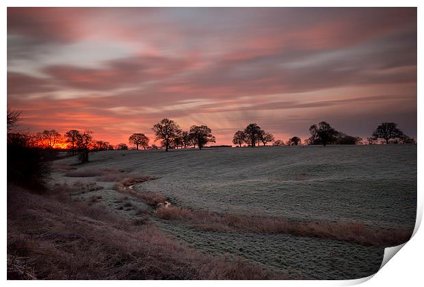 Frosty winter sunrise Print by Paul Farrell Photography