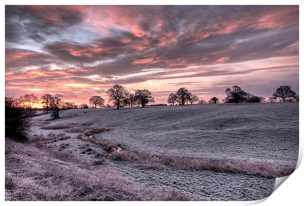 HDR winter sunrise Print by Paul Farrell Photography