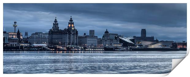 Moody Liverpool skyline Print by Paul Farrell Photography