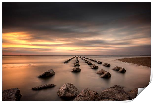 New Brighton breakers Print by Paul Farrell Photography