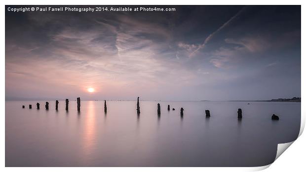  Hazy sunset at Caldy beach Print by Paul Farrell Photography