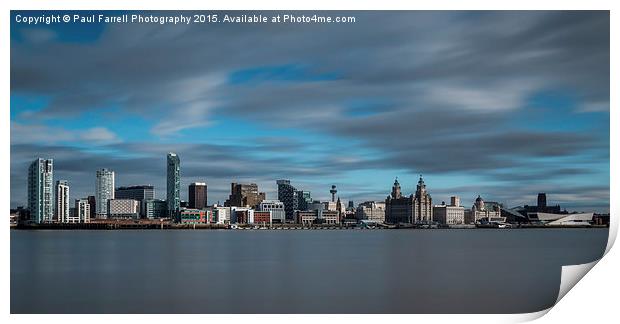  Liverpool skyline (long exposure) Print by Paul Farrell Photography