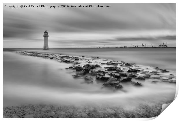 High tide at Perch Rock lighthouse in New Brighton Print by Paul Farrell Photography