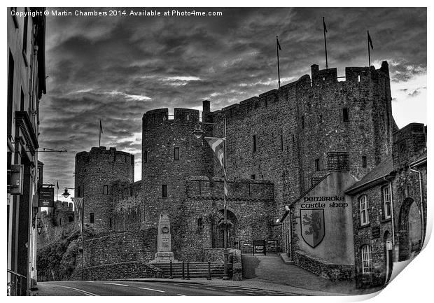 Pembroke Castle at Dusk Print by Martin Chambers