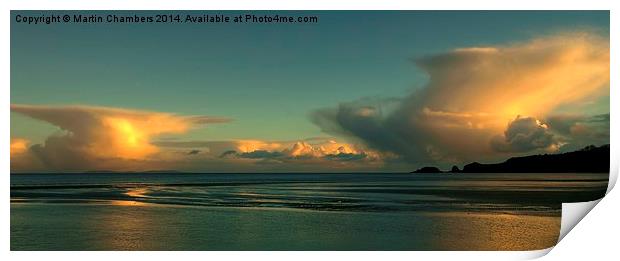  Storm Clouds Over The Gower Print by Martin Chambers