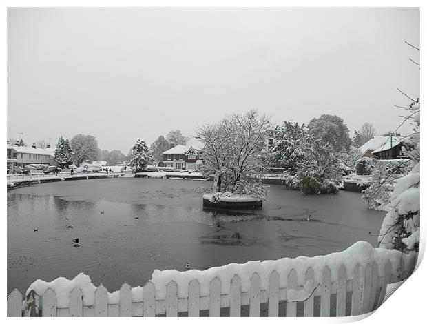 On Frozen Pond! Print by Tim Samuel