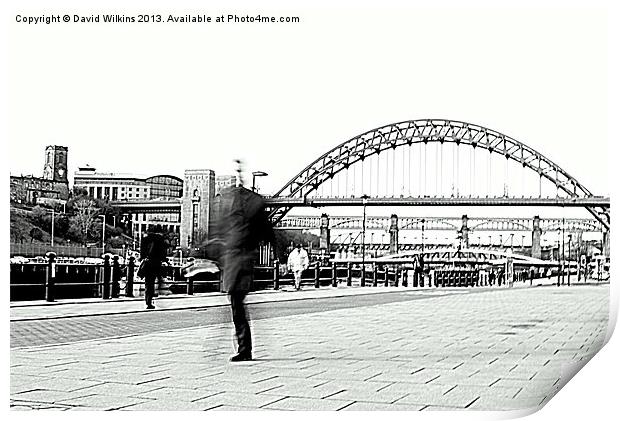 The walk to work, Newcastle Print by David Wilkins