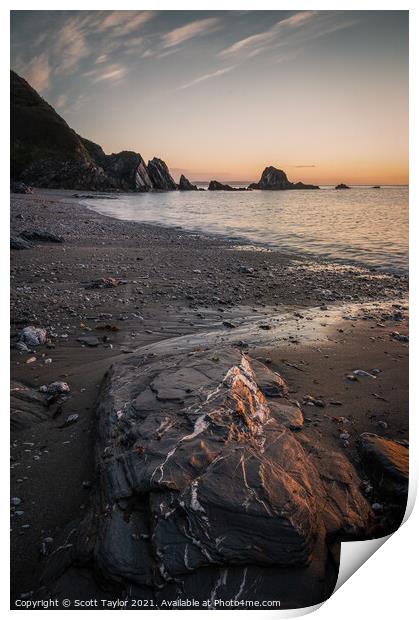 Postreath Beach, Cornwall Print by Scott Taylor