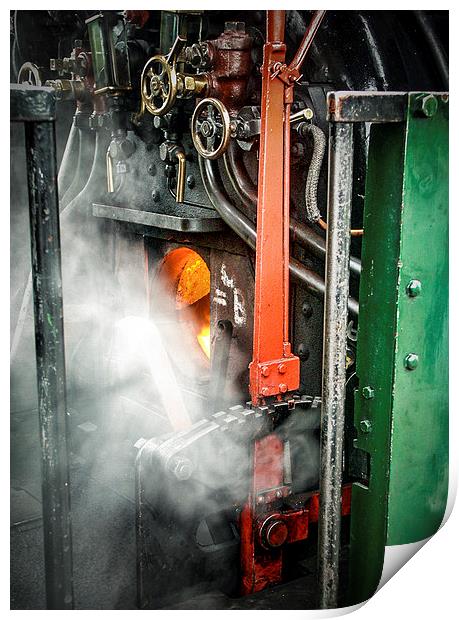  The Steam Train Furnace Print by Robin East