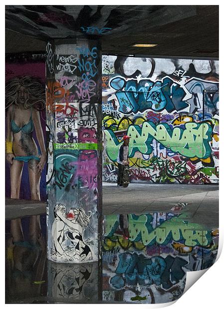 Southbank Reflections Print by michael perry