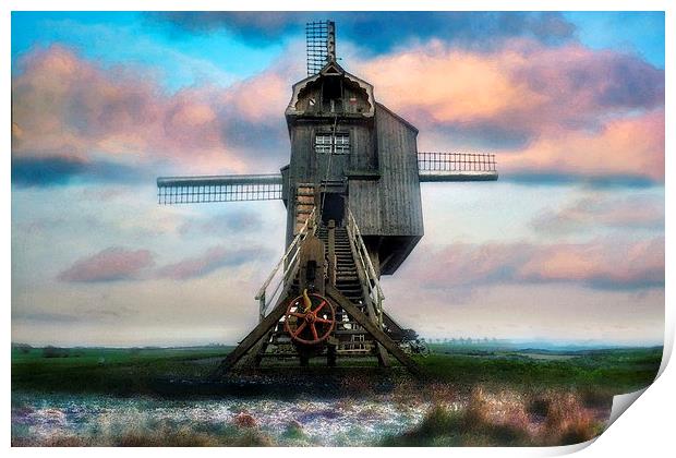 Windmill Watercolour Print by Jason Green