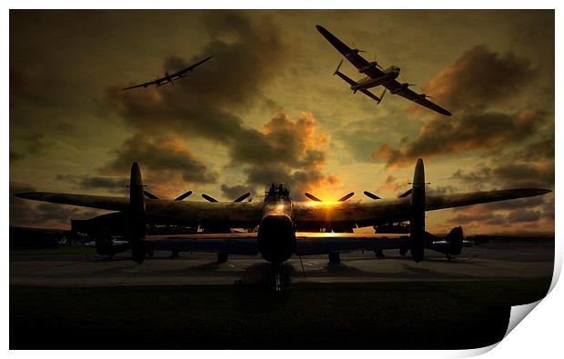  Sunset Lancaster Bombers Print by Jason Green