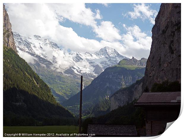 Swizerland, Lauterbrunnen, Swiss Alps Print by William Kempster