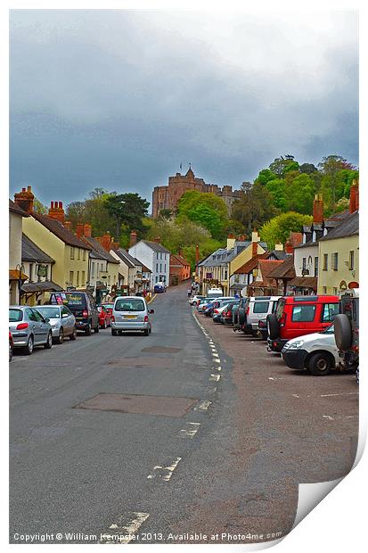 Dunster Castle and Village Print by William Kempster