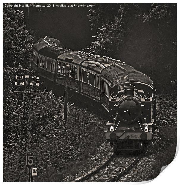 Severn Valley Railway GWR 51XX Class B&W Print by William Kempster