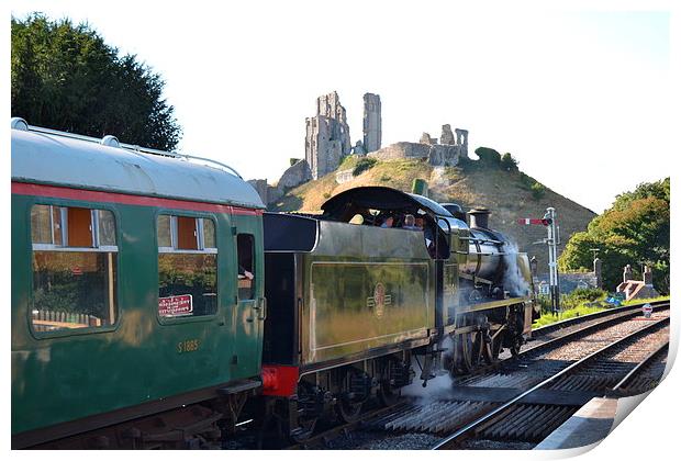 Corfe Castle Station Print by William Kempster