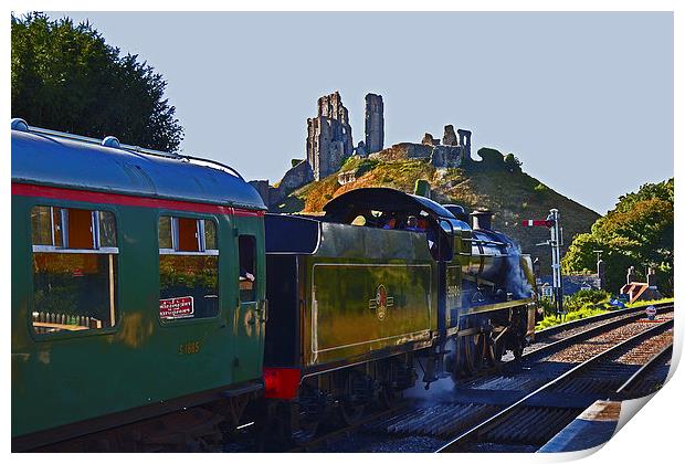 Corfe Castle Station Print by William Kempster