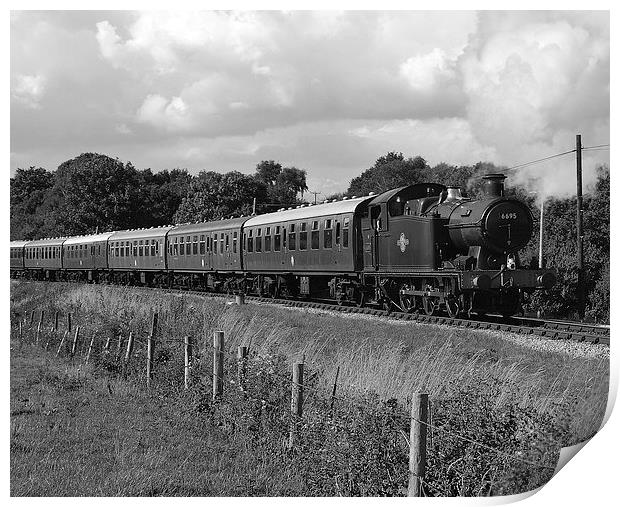 GWR 56XX Class No.6695 B&W Print by William Kempster
