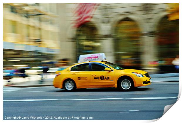 New York Taxi Print by Laura Witherden