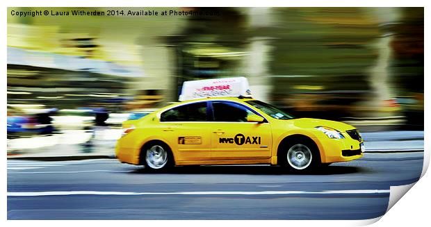  New York Taxi Print by Laura Witherden