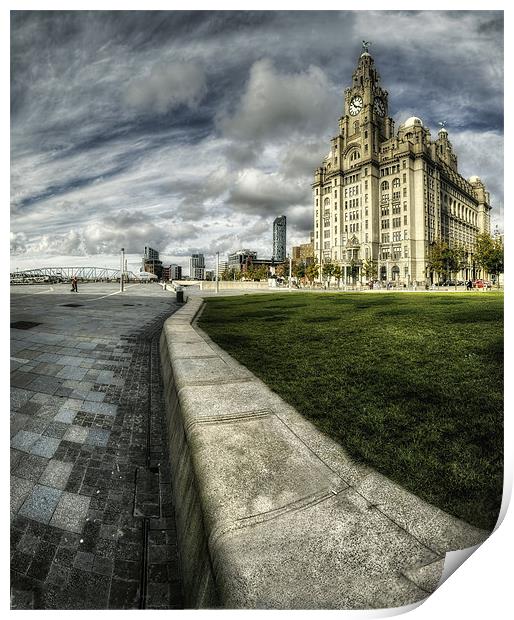 LIVER BUILDING AND WATERFRONT Print by Shaun Dickinson