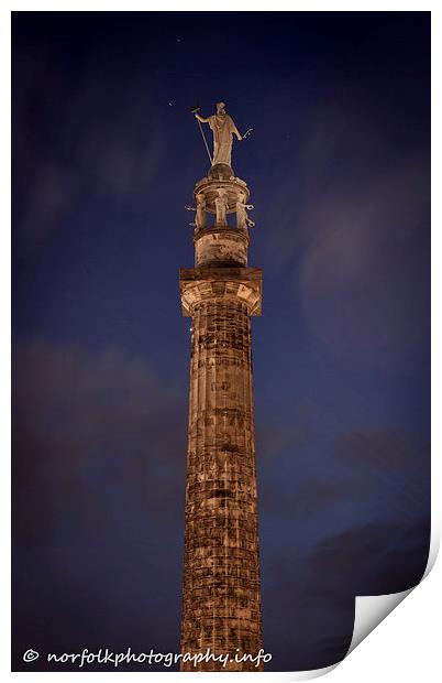  Nelsons Monument, Great Yarmouth Print by Howie Marsh