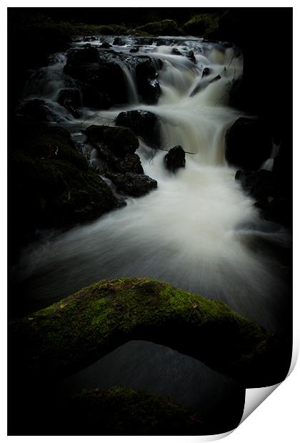 Rumbling Bridge Waterfall, Crook of Devon, Scotlan Print by Louise Bellin