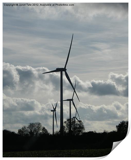 Brooding Turbines Print by Janet Tate