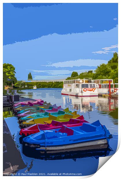 Chester boats on the River Dee Print by Paul Madden