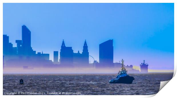 Morning on the river Mersey Print by Paul Madden