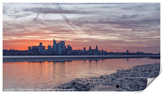 Liverpool Waterfront Sunrise Print by Paul Madden