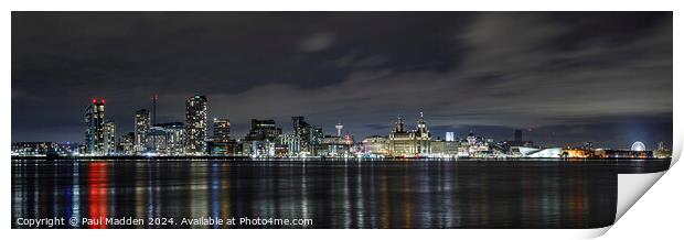 Liverpool waterfront panorama Print by Paul Madden