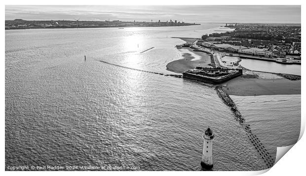 New Brighton and Liverpool waterfront Print by Paul Madden