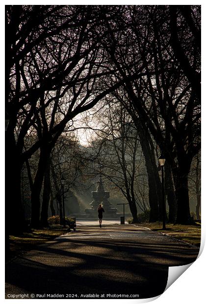 Jogger in the park Print by Paul Madden