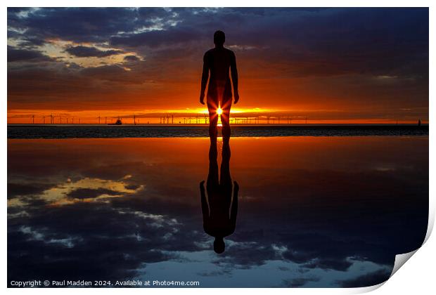 Sunset at Crosby Beach Print by Paul Madden