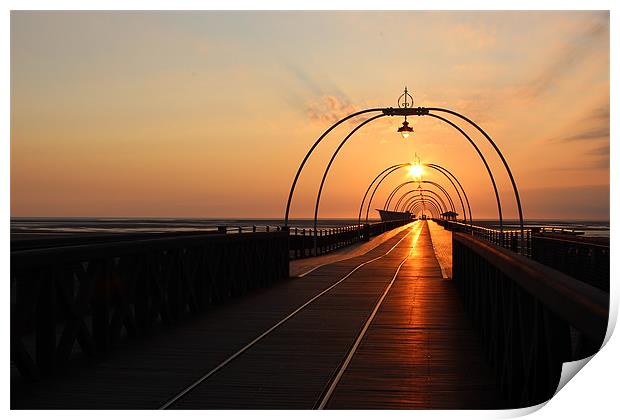 Southport Pier Sunset Print by Paul Madden