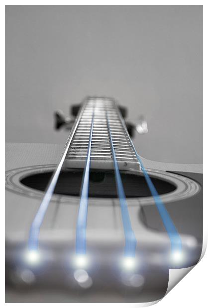 Blue String Bass Print by Paul Madden