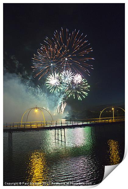 Southport Musical Fireworks show Print by Paul Madden