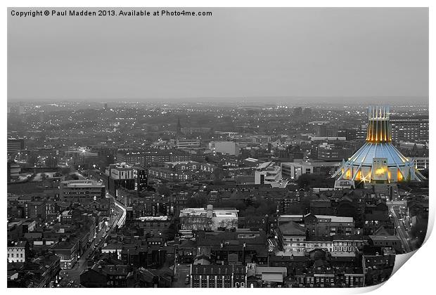 Illuminated Metropolitan Cathedral Print by Paul Madden