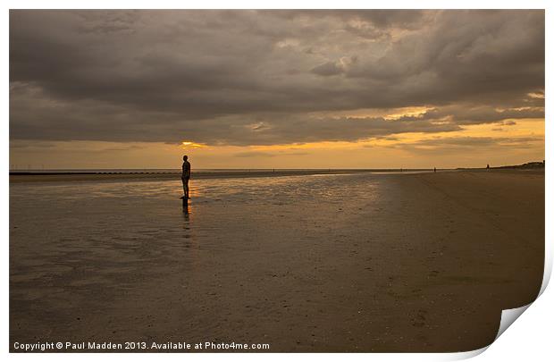 Crosby beach after the storm Print by Paul Madden