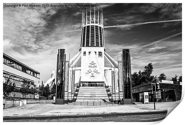 Liverpool metropolitan cathedral Print by Paul Madden