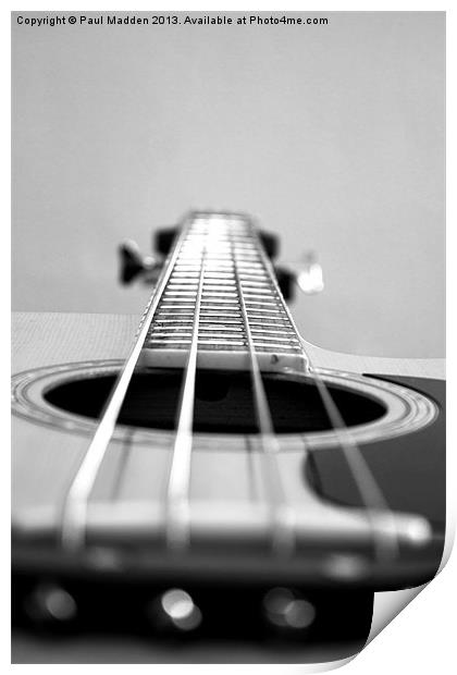 Acoustic Bass Guitar Print by Paul Madden