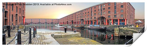 Albert Dock - Liverpool - Panoramic Print by Paul Madden