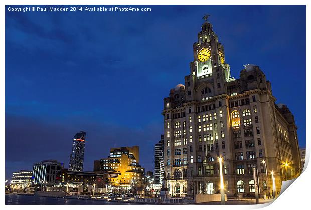 Liverpool Liver Building Print by Paul Madden