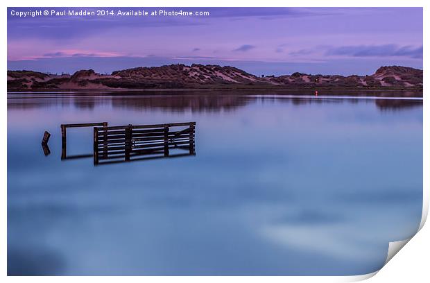 Crosby marina lake Print by Paul Madden