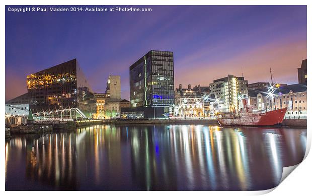 Canning Dock at night Print by Paul Madden