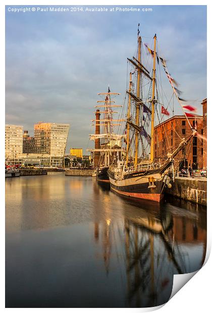 Pelican and Mercedes tall ships Print by Paul Madden