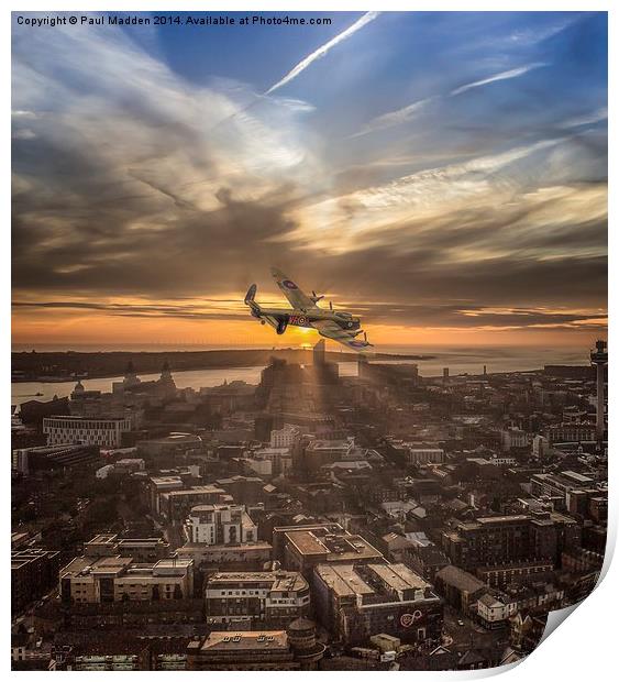 Lancaster Bomber from the Liverpool Cathedral Print by Paul Madden