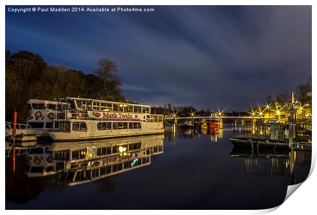 Boats on the River Dee, Chester Print by Paul Madden